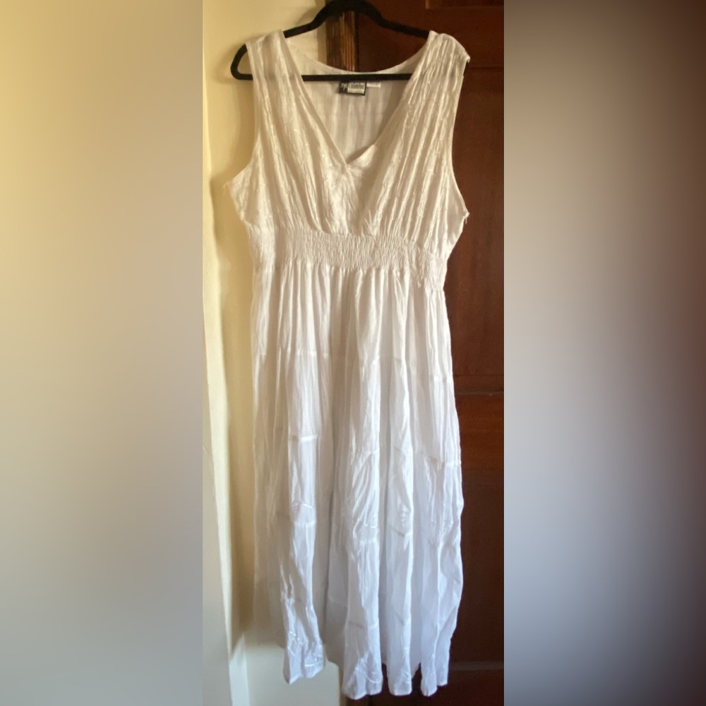NWOT STYLE UNLIMITED white cotton dress - plus size